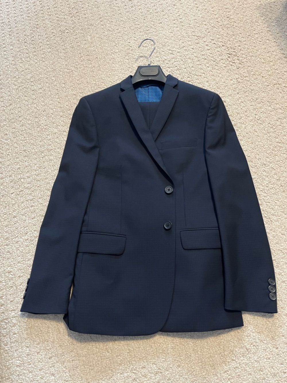 TALLIA Men's Dark Navy Two-Button Tailored Blazer